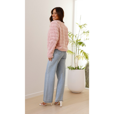 Chic Moderne Damenjacke aus Kunstfell – Luxuriöser Cropped-Stil