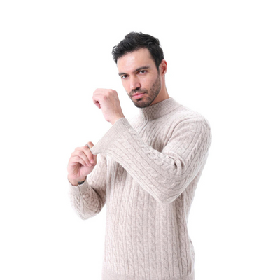 100% Kaschmir Gewebter Halbzip-Pullover