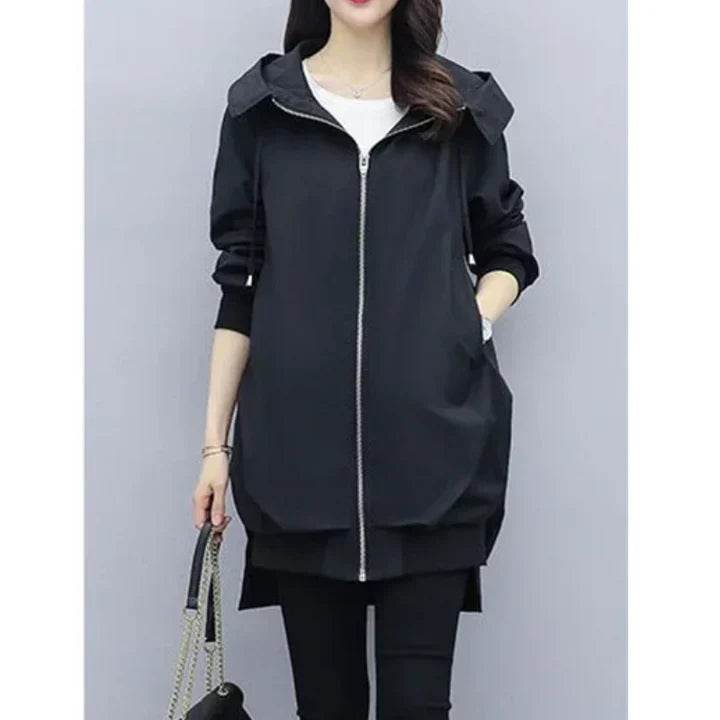 Frauen Trenchcoat mit Kapuze