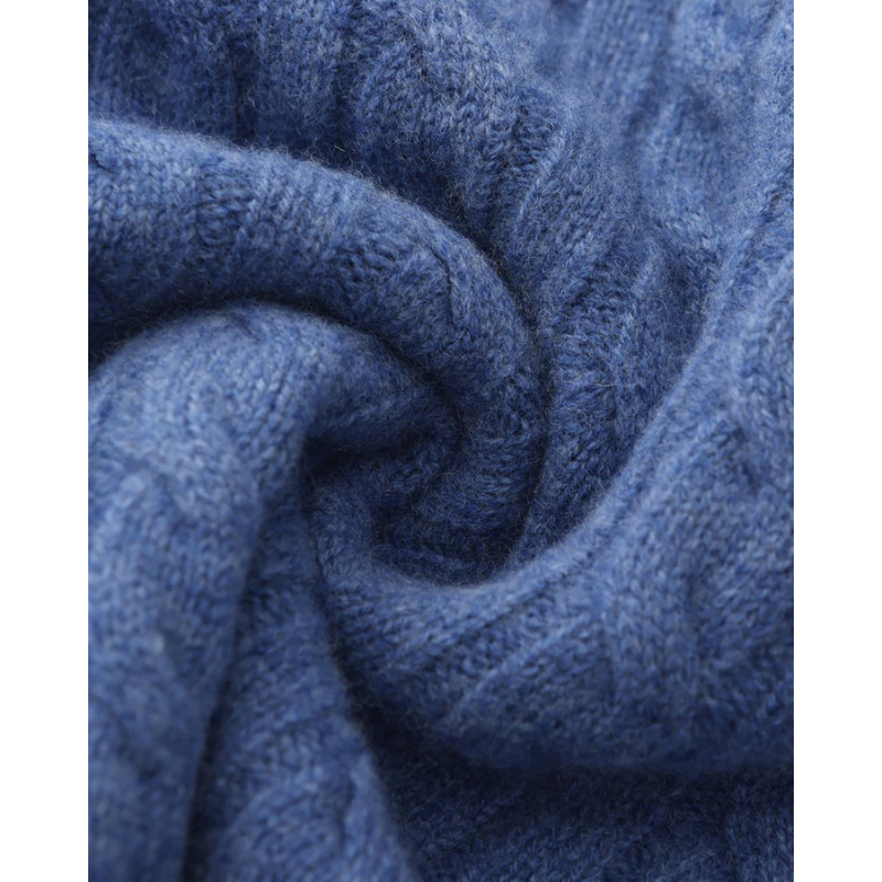 100% Kaschmir Gewebter Halbzip-Pullover