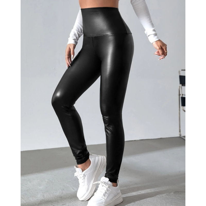 Damen Thermo Leggings im Lederlook von Roma