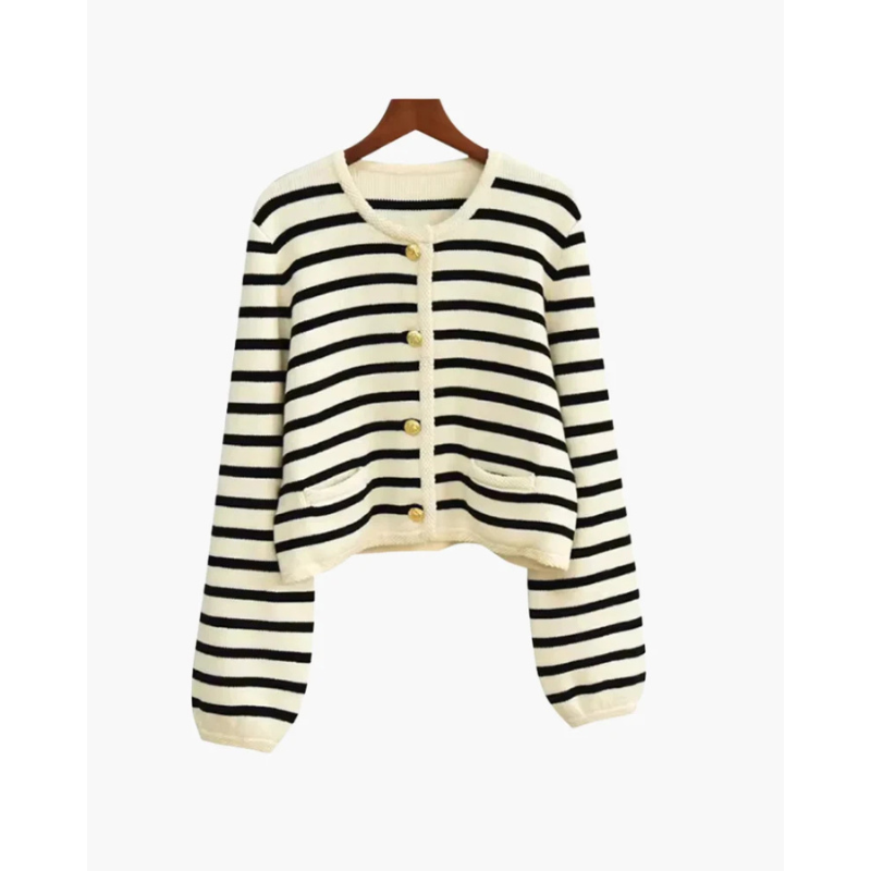 Exklusive Gestreifte Wollweste