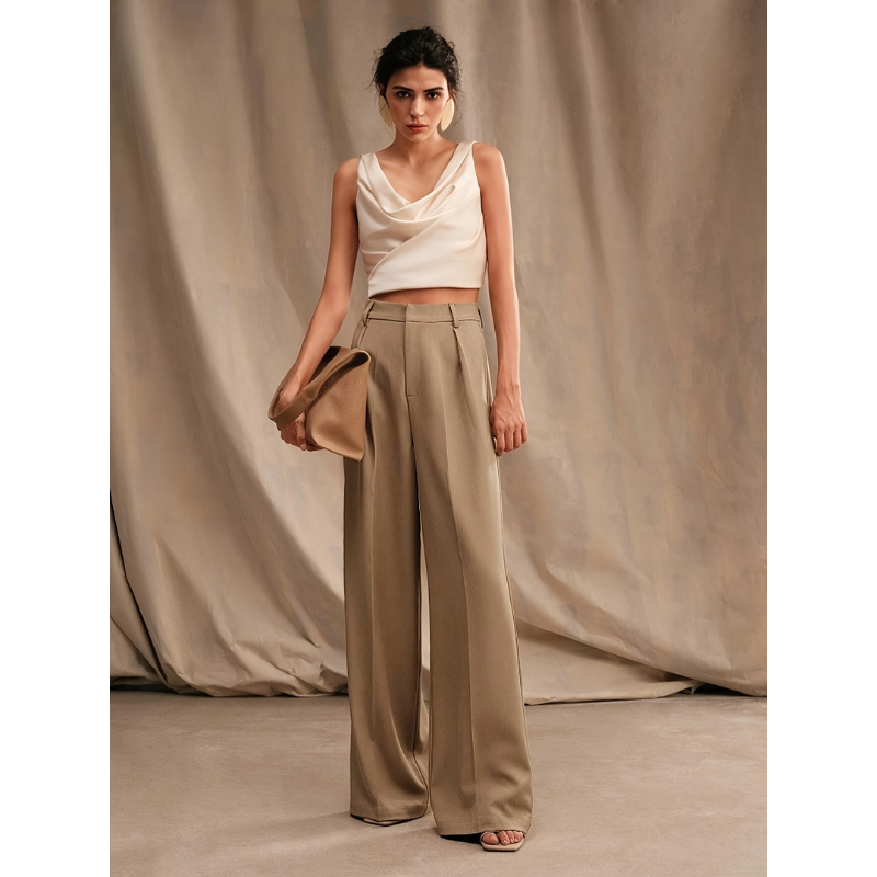Hochtaillierte Damenhose mit Eleganter Gerader Silhouette