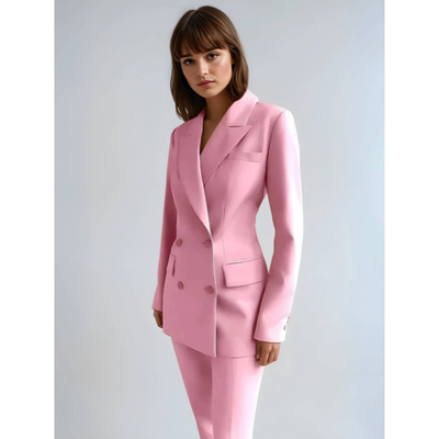 Frauen Blazer und Hose Set – Doppelreihiger Maßanzug