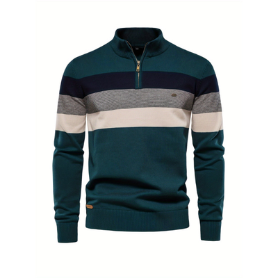 Riviera Baumwoll-Half-Zip-Pullover – Klassischer Herrenstil für zeitlose Eleganz