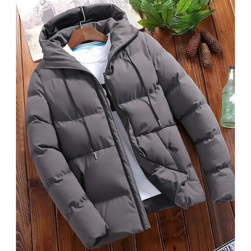 Nordelle Herren Casual Pufferjacke mit Kapuze für den Winter