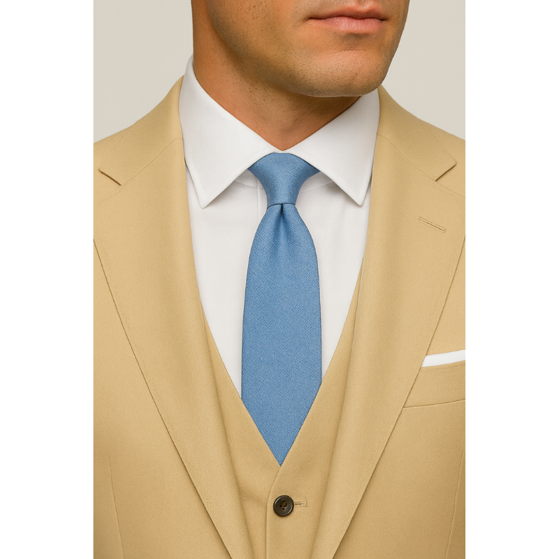 Dreiteiliger Herrenanzug in Dunkelgrau und Beige