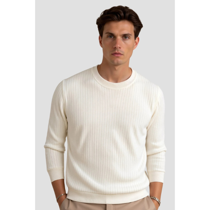 Liam Ribbels Strickpullover mit langen Ärmeln