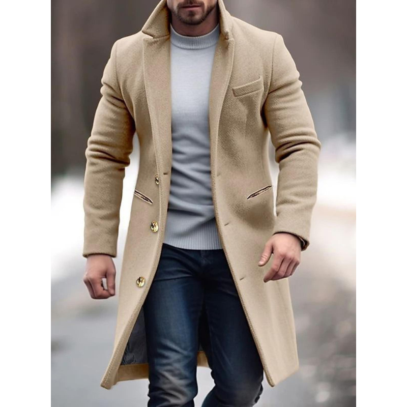 Herren Frühlingsjacke aus Wollmix mit Kragen – Elegant & Klassisch