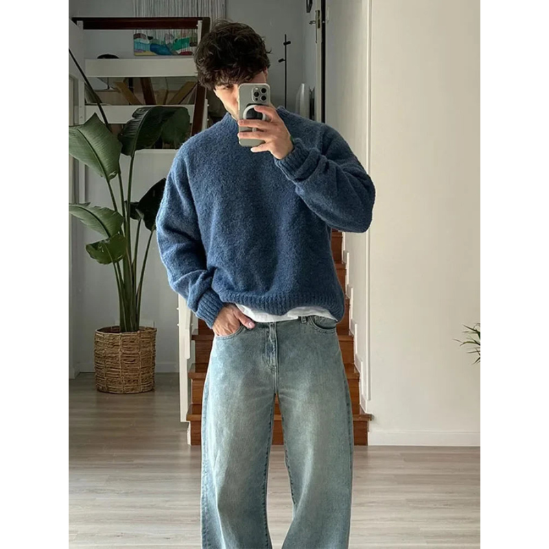 Herrenpullover – Klassischer Rundhals-Sweater im zeitlosen Design