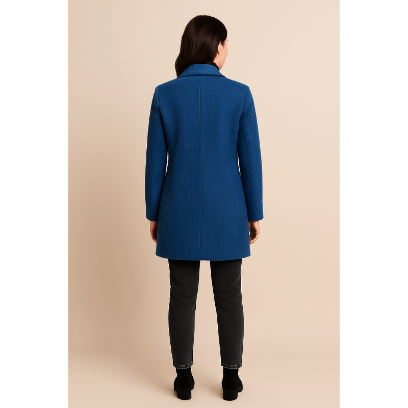 Verona Damenmantel aus Wollmischung mit Hohem Kragen und Taschen