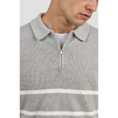 Stijn Striped Zip Sweater – Wool Blend
