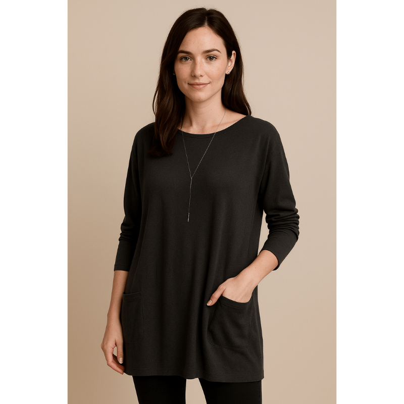 Mira Oversized Baumwoll-Tunika – Bequemes Damenoberteil mit luftigem Schnitt