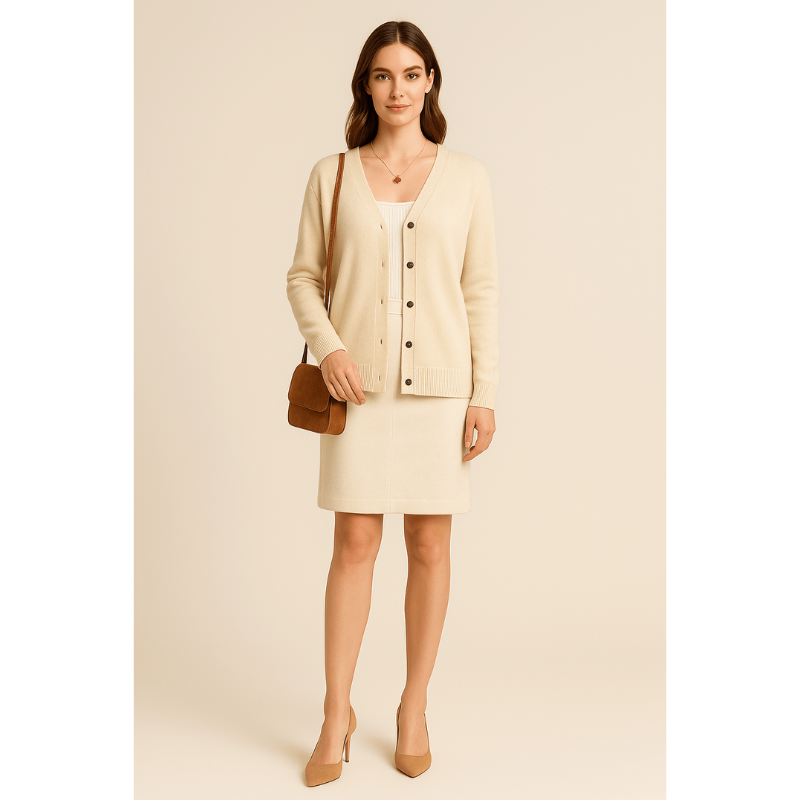 Luna Luxe V-Neck Cardigan – Damenjacke aus 100% atmungsaktiver Baumwolle