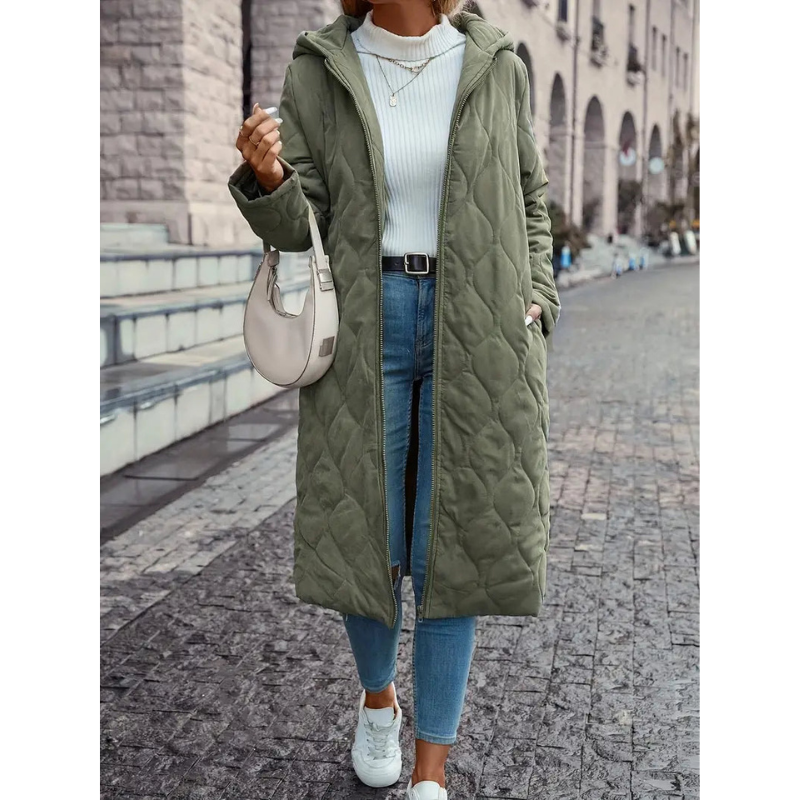 Damen Wattierte Baumwolljacke mit Kapuze – Stilvolle Wärme von Satino