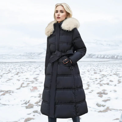 Elegante Damen Winterjacke mit Pelzkragen