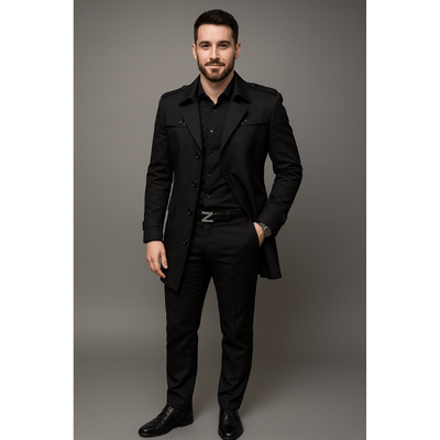 Firenze Herren-Trenchcoat im Doppelreiher-Design – Strukturierte Passform & Klassischer Stil