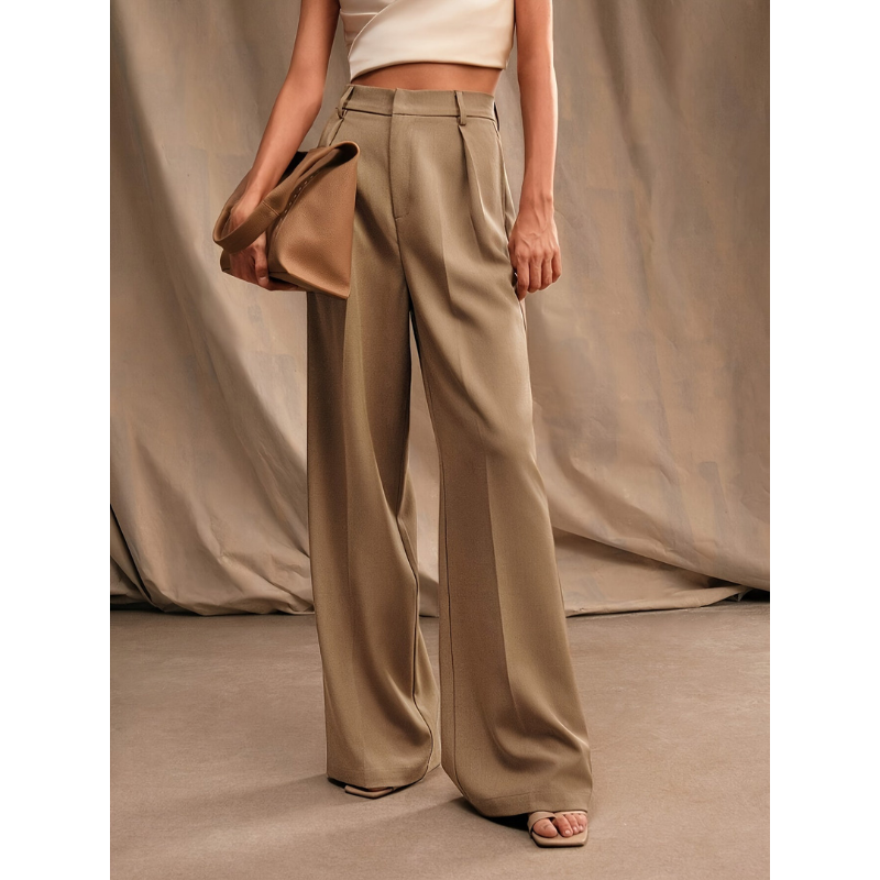 Hochtaillierte Damenhose mit Eleganter Gerader Silhouette