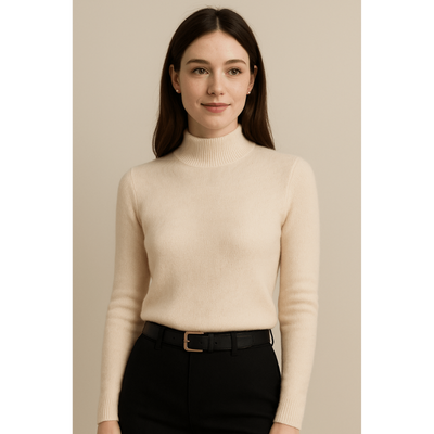 Livia Rippenstrick Halber Rollkragen – Slim Fit Pullover für Damen