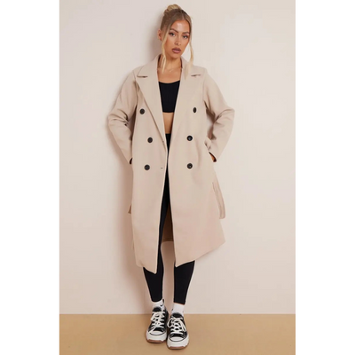 Margot - Klassischer Wollmantel mit Gürtel im Rivoli-Stil