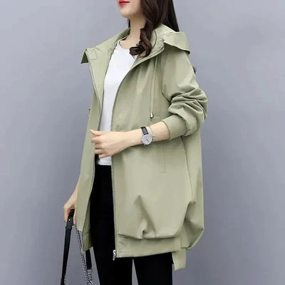 Frauen Trenchcoat mit Kapuze