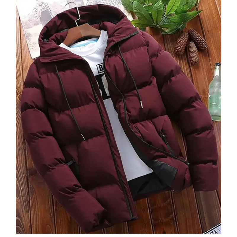 Nordelle Herren Casual Pufferjacke mit Kapuze für den Winter