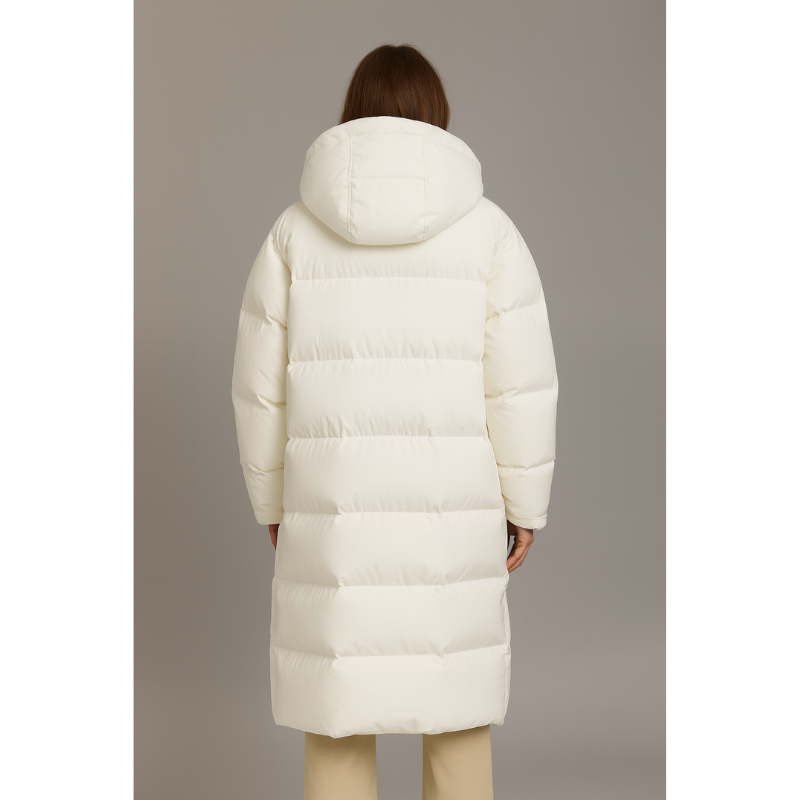 Milano Lange Damen-Pufferjacke mit Kapuze