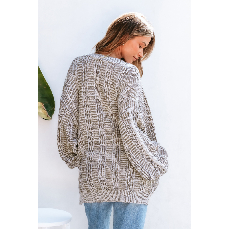 Frauen Rippstrick-Weste mit Streifenakzenten