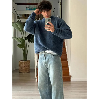 Herrenpullover – Klassischer Rundhals-Sweater im zeitlosen Design