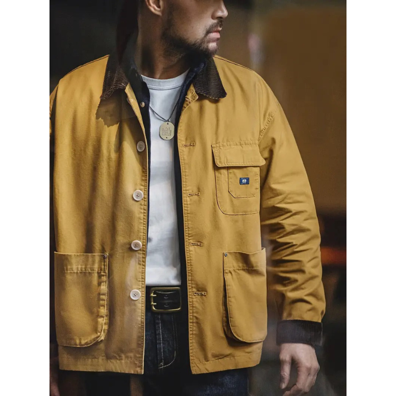 Herren Utility Jacke – Button-Down im Workwear-Stil