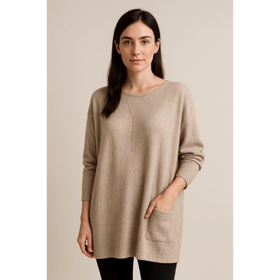 Mira Oversized Baumwoll-Tunika – Bequemes Damenoberteil mit luftigem Schnitt