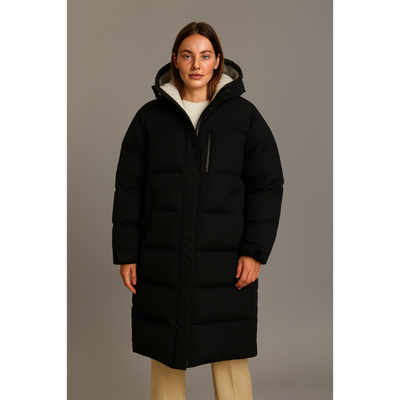 Milano Lange Damen-Pufferjacke mit Kapuze