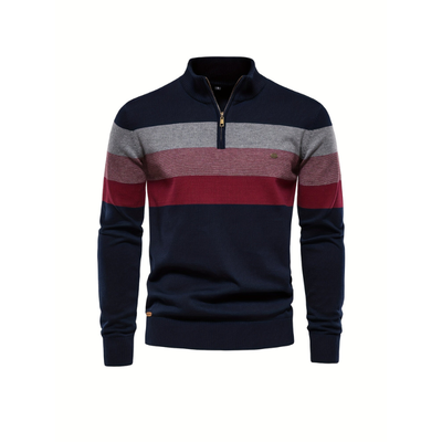 Riviera Baumwoll-Half-Zip-Pullover – Klassischer Herrenstil für zeitlose Eleganz