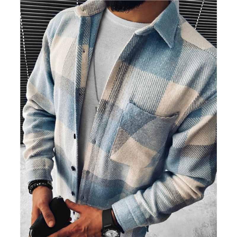 Remus Herren Karierte Freizeitjacke