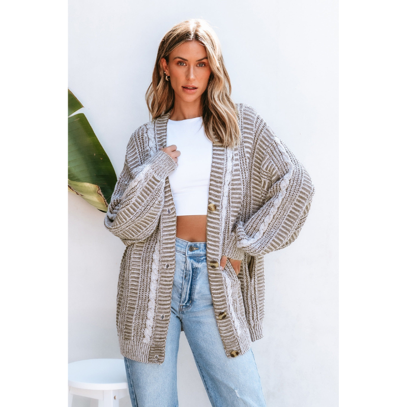 Frauen Rippstrick-Weste mit Streifenakzenten