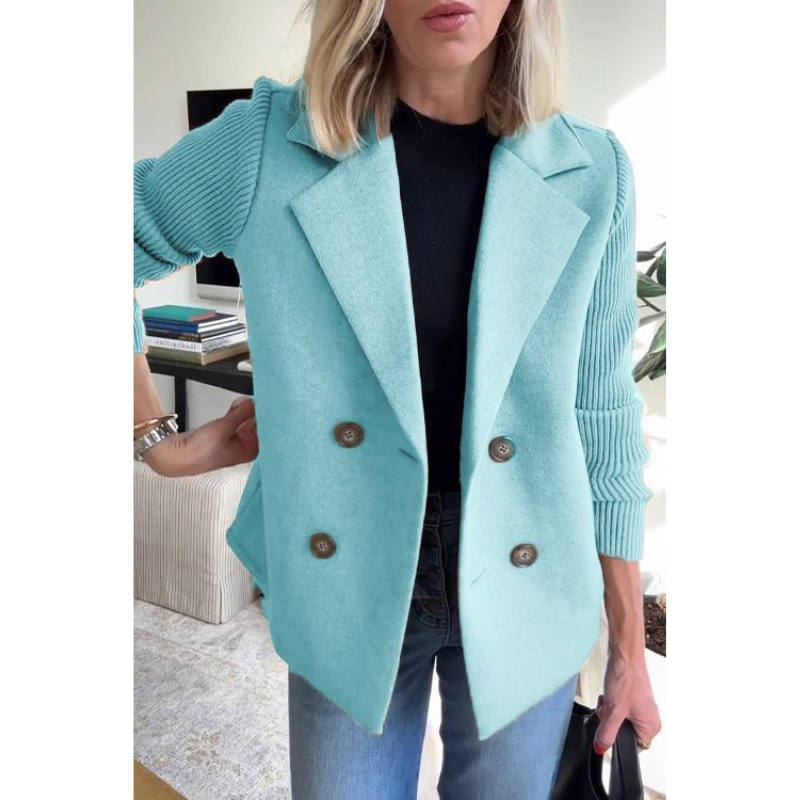 Zweischichtiger Blazer mit Strickärmeln