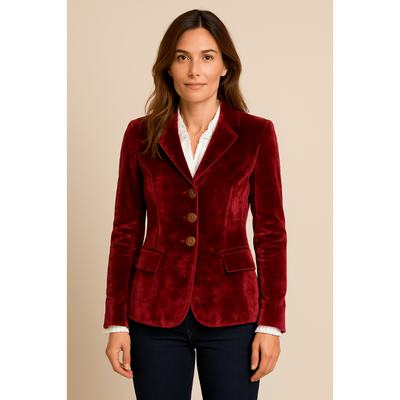 Camille Retro Reversblazer – Slim Fit Damenblazer mit praktischen Taschen