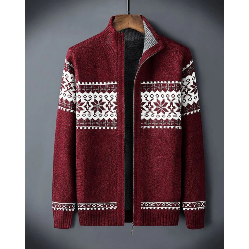 Xandor Skandinavische Herren Fleece-Weste im Strickdesign