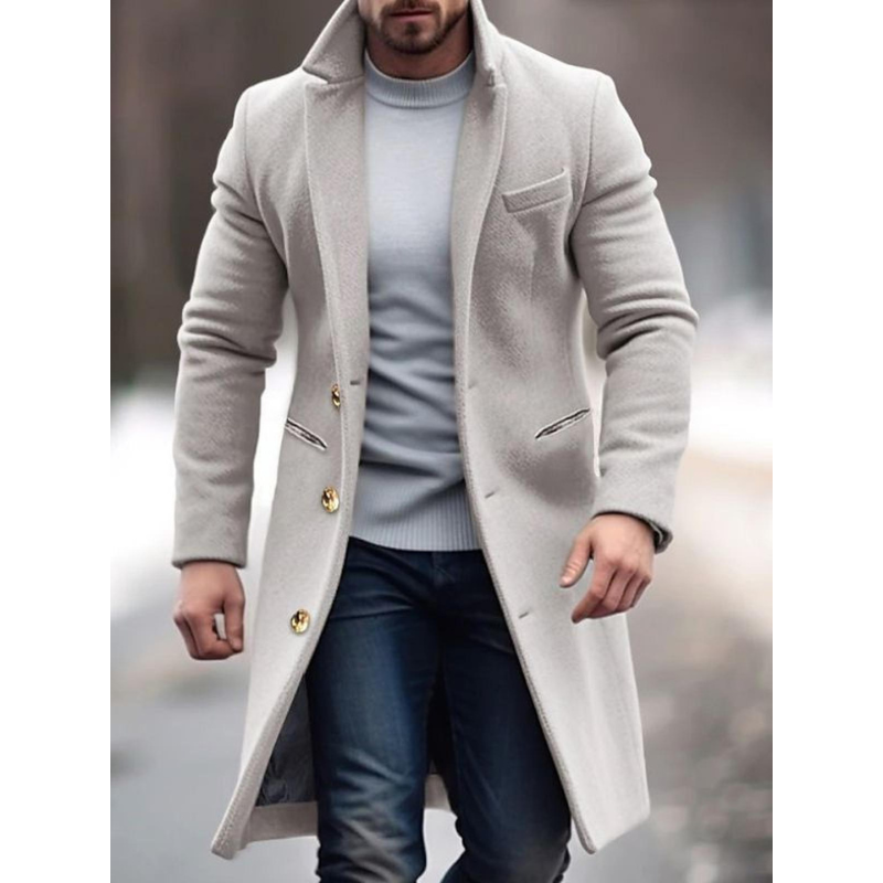 Herren Frühlingsjacke aus Wollmix mit Kragen – Elegant & Klassisch