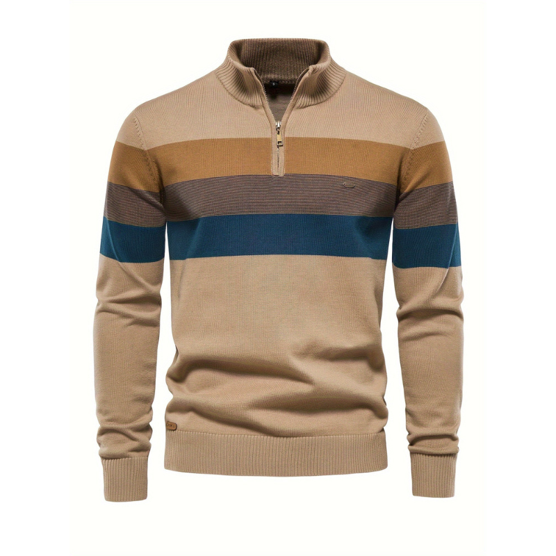 Riviera Baumwoll-Half-Zip-Pullover – Klassischer Herrenstil für zeitlose Eleganz
