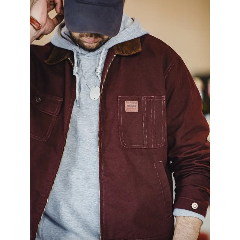 Herren Utility-Jacke mit Frontreißverschluss und zahlreichen Taschen