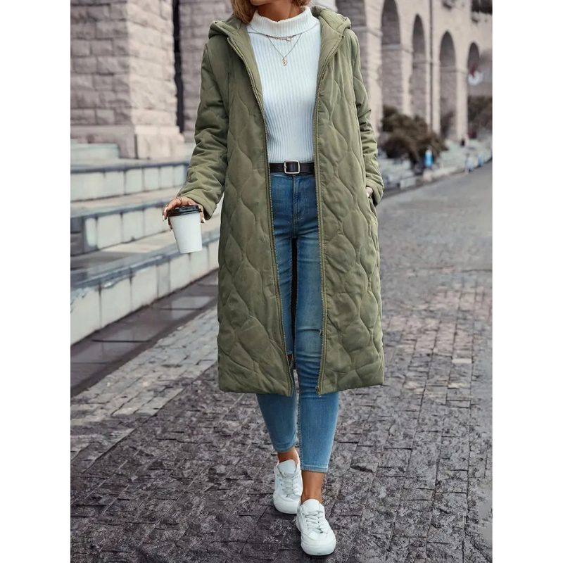 Damen Wattierte Baumwolljacke mit Kapuze – Stilvolle Wärme von Satino