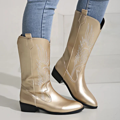 Damen Cowboy-Stiefel aus PU-Leder mit weichem Innenfutter – Clara Boots