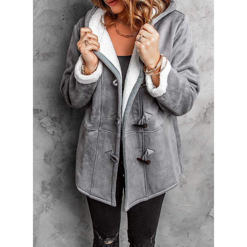 Damen Winterjacke mit Kapuze und Toggle-Verschluss – Warm und Klassisch