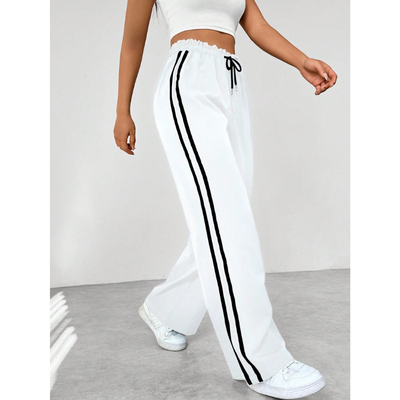 Milano Sportive Weite Hose mit Streifenakzenten