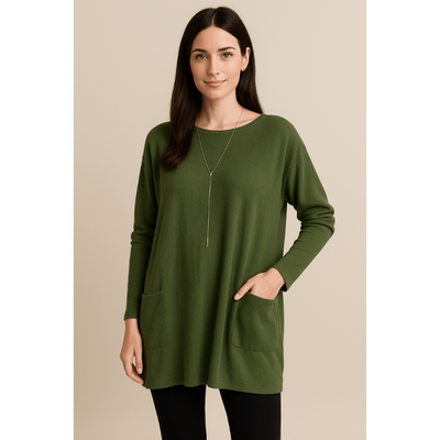 Mira Oversized Baumwoll-Tunika – Bequemes Damenoberteil mit luftigem Schnitt