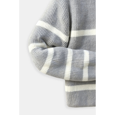 Stijn Striped Zip Sweater – Wool Blend