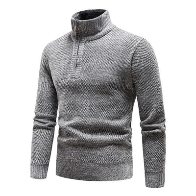 Leandro Modern Herren Pullover mit Halb-Zip