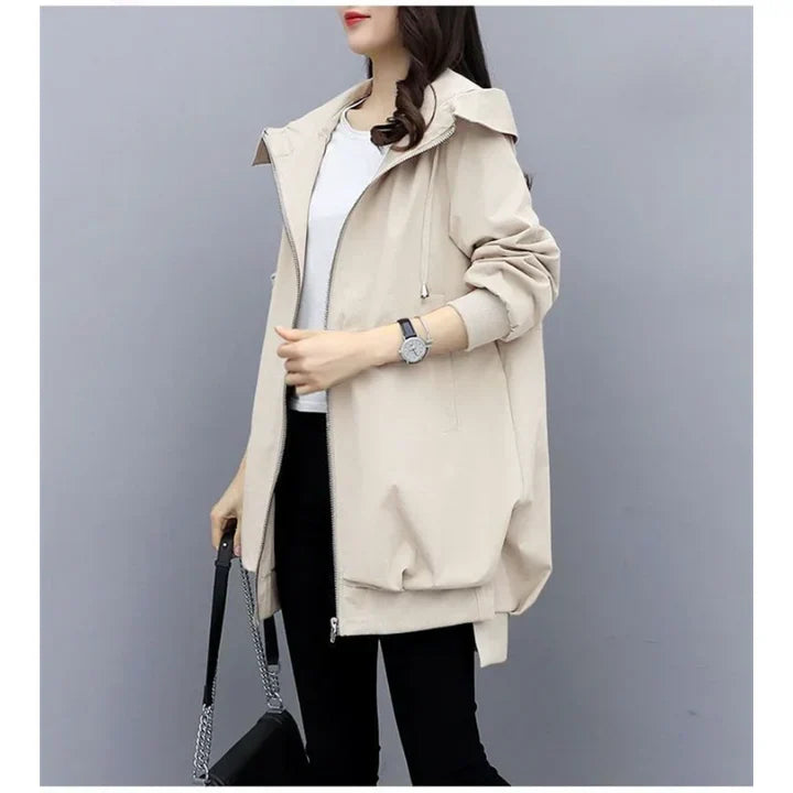 Frauen Trenchcoat mit Kapuze