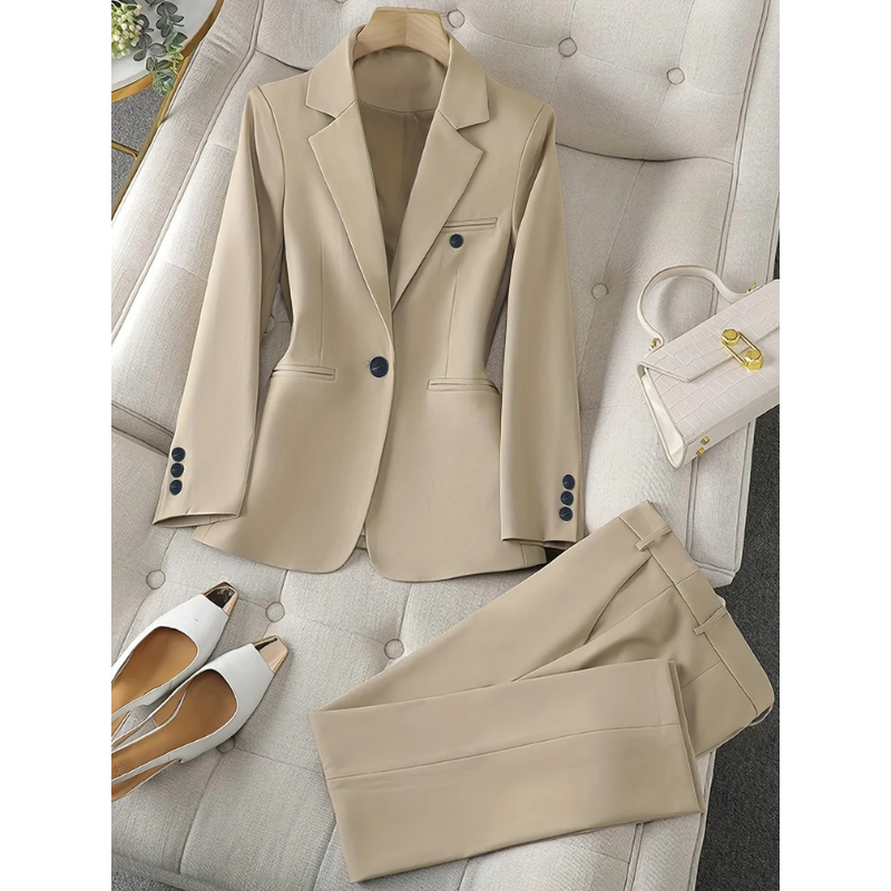 Klassisches Damen Blazer-Set mit Reverskragen